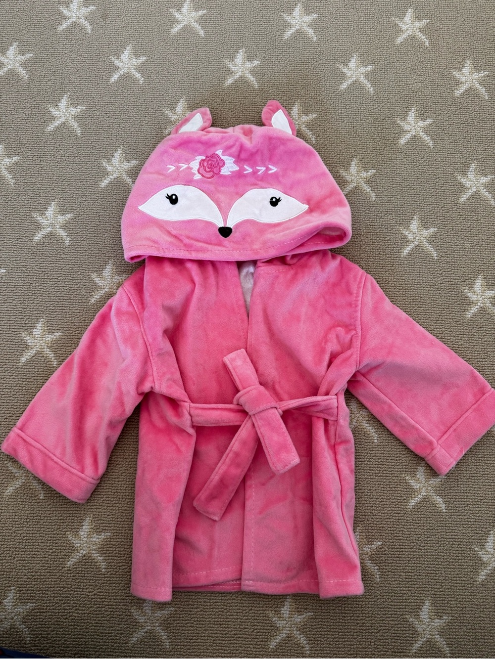 Pink Fox Hooded Robe - Plush Cozy Bath Wrap